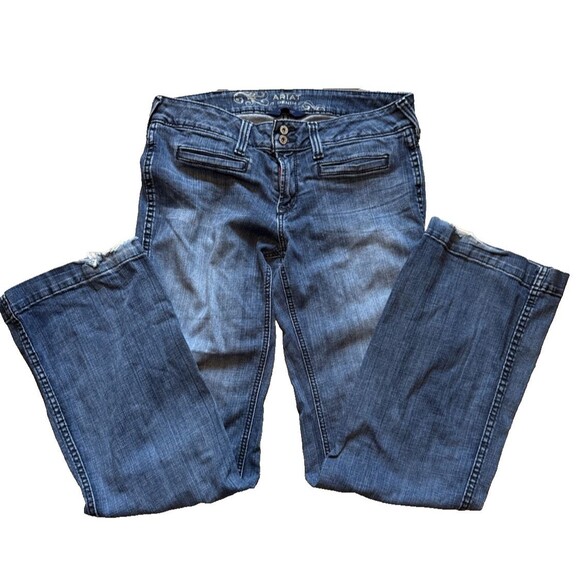 ARIAT Denim Trouser Women 31L Blue Bootcut Mid Rise Dark Wash Western - Picture 3 of 10